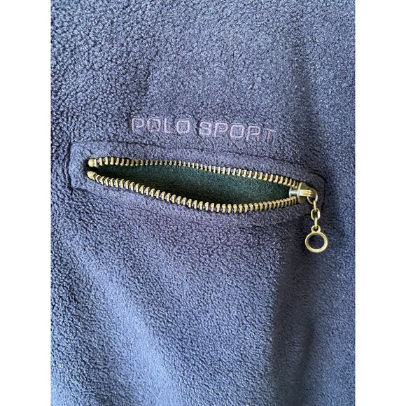 Vintage Polo Sport Ralph Lauren Mens Large Y2K Sweater Athletic Fleece Pullover - Picture 3 of 9